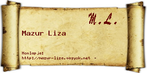 Mazur Liza névjegykártya